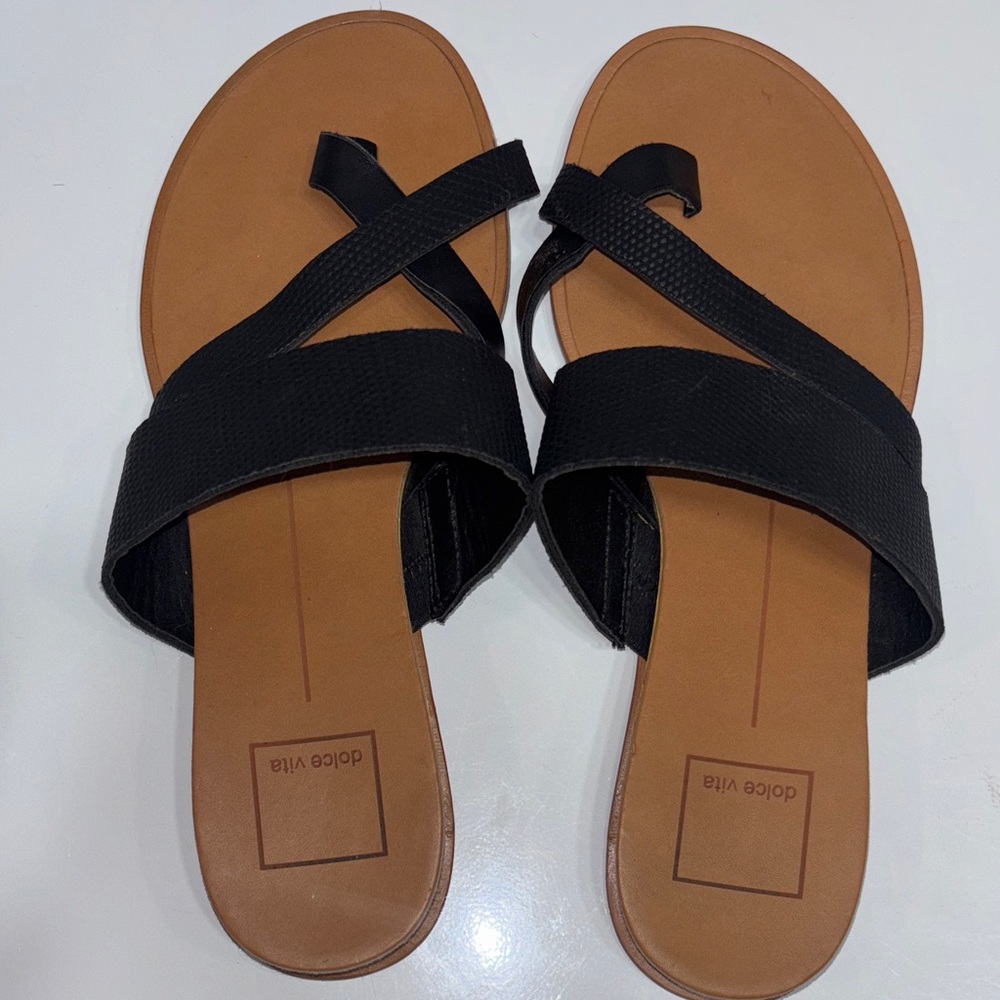Dolce Vita Black and Tan Women's Sandals